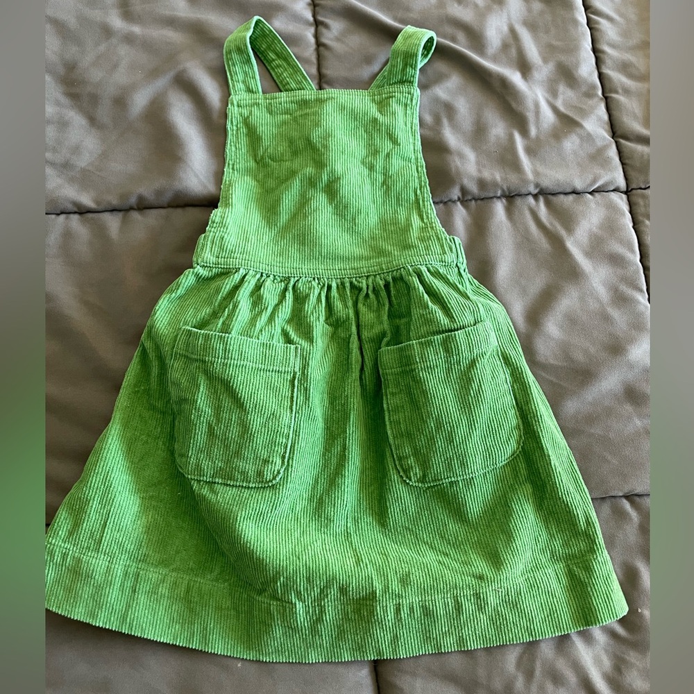MAISON ME- Millie Pinafore Dress, Evergreen Cord 6Y Girls